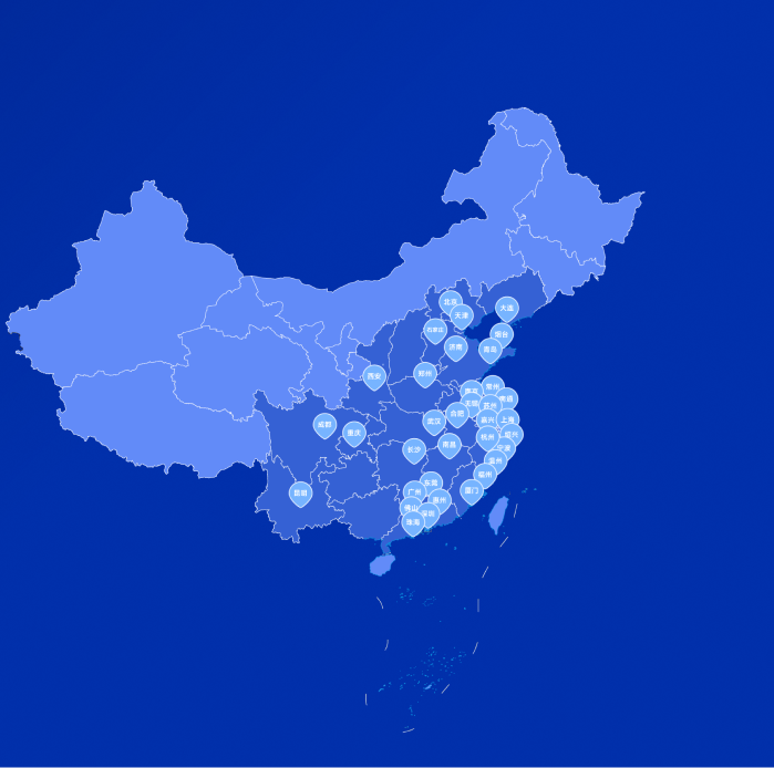 全国68城布局地图